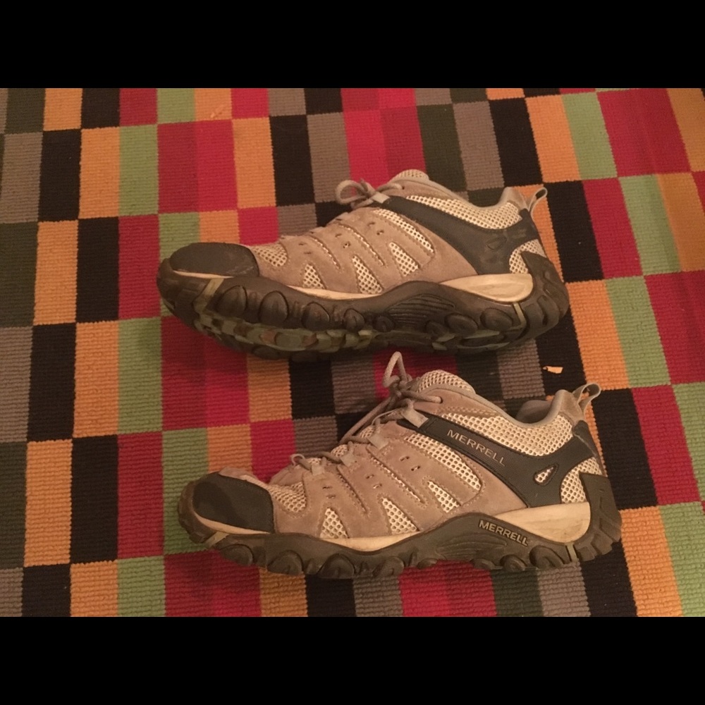 Women’s size 11 hiking shoes by Merrill.